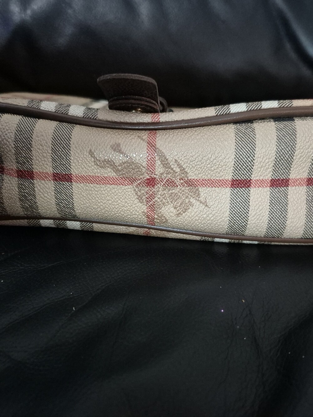 VINTAGE BURBERRYS OF LONDON HAYMARKET CHECK SADDLE BAG - Picture 4 of 11